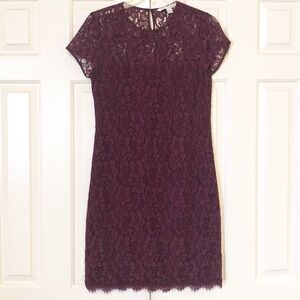 Diane von Furstenberg eggplant purple lace dress